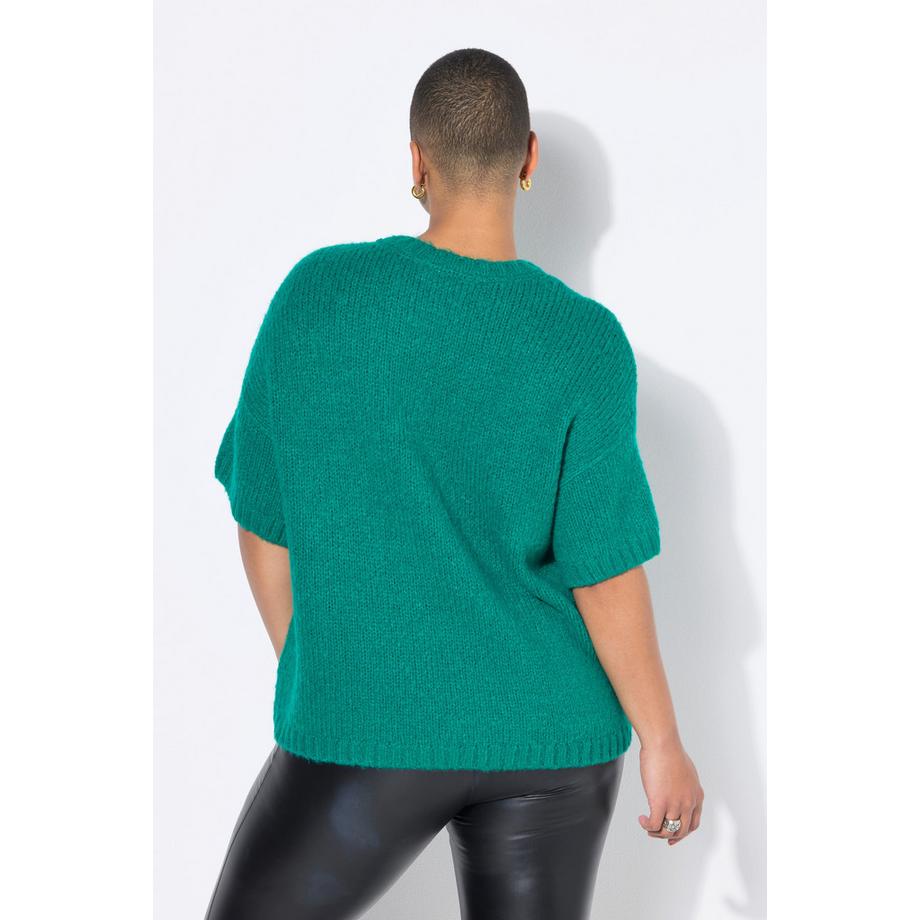 Studio Untold Oversize Fancy-Strick Halbarm Pullover  