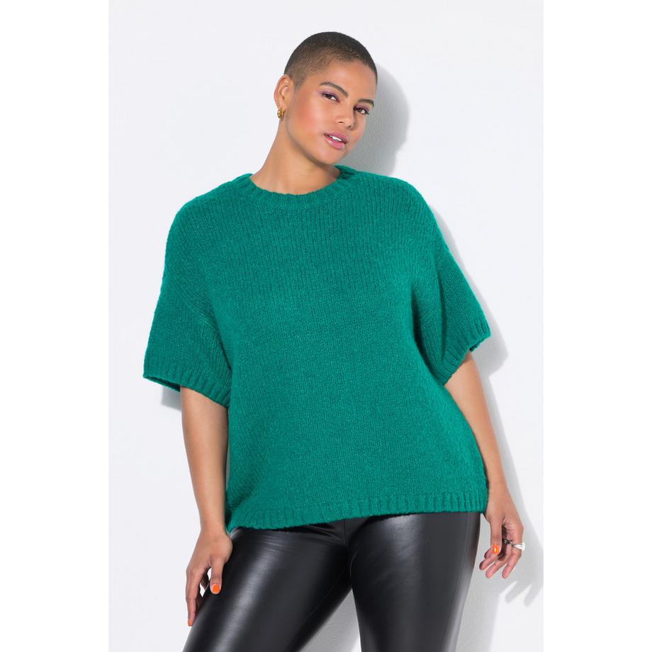 Studio Untold Oversize Fancy-Strick Halbarm Pullover  