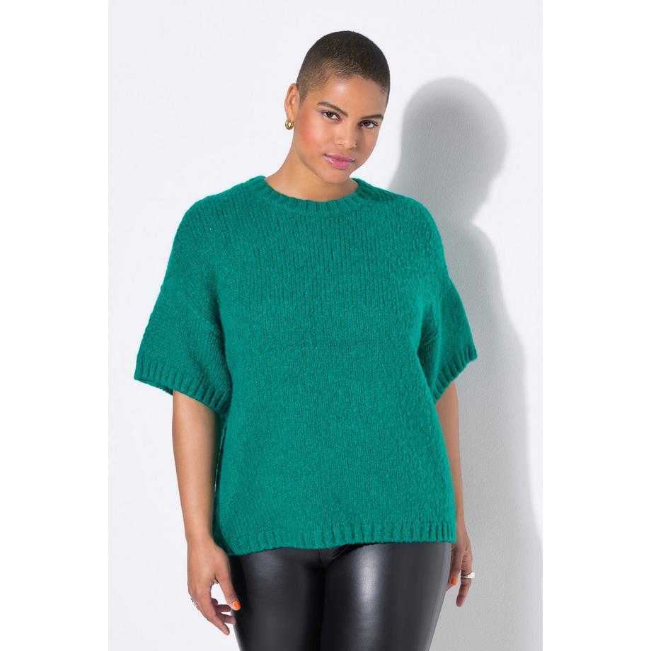 Studio Untold Oversize Fancy-Strick Halbarm Pullover  