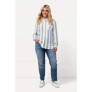 Ulla Popken  Boyfriend jeans dal taglio ampio e casual con cinque tasche e righe 