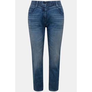 Ulla Popken  Boyfriend jeans dal taglio ampio e casual con cinque tasche e righe 