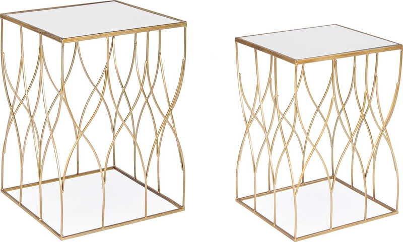 mutoni Table d'appoint Elenor carrée J18 (Ensemble de 2)  