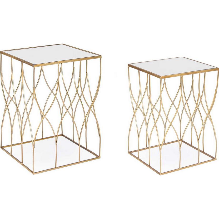 mutoni Table d&#039;appoint Elenor carrée J18 (lot de 2)  