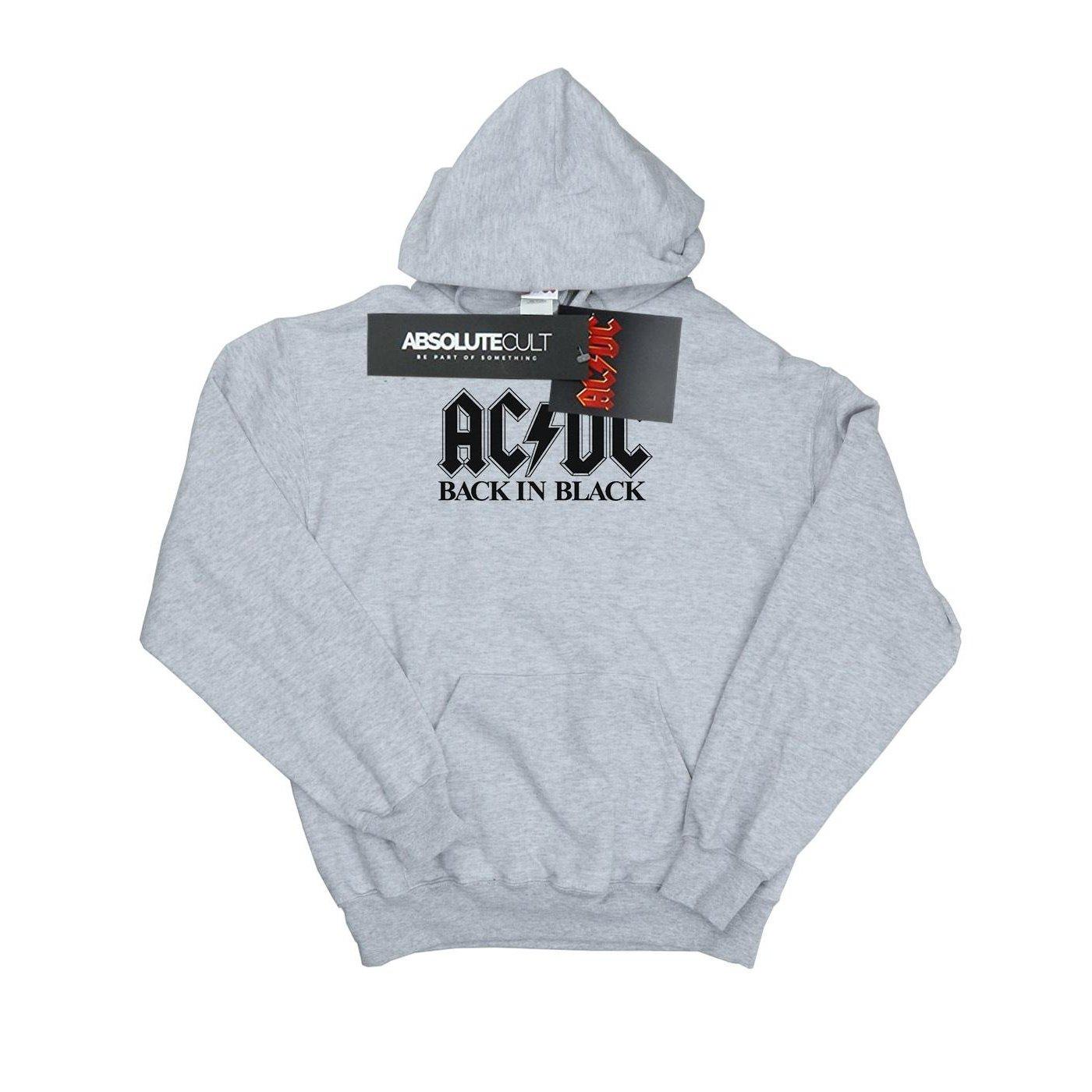 Image of Acdc Back In Black Logo Kapuzenpullover Herren Grau M