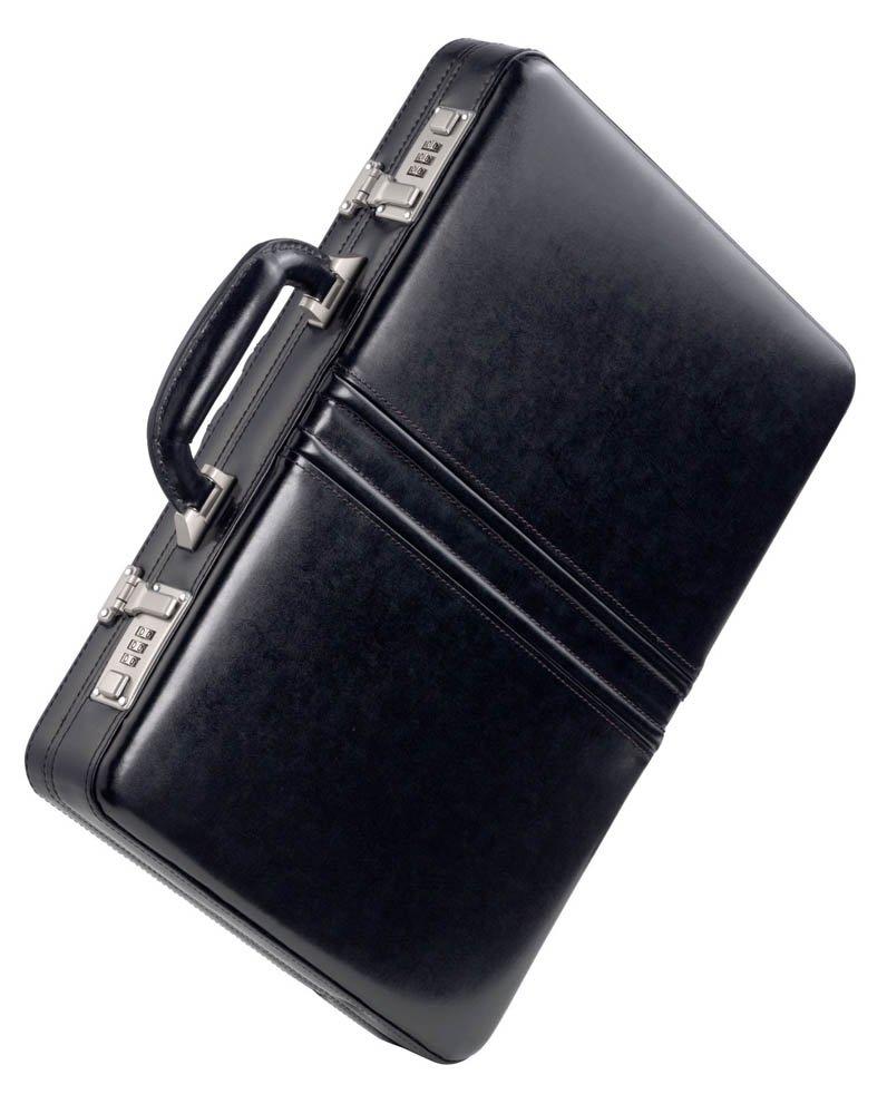 Image of Aktenkoffer 43.5cm Aus Rindspaltleder Damen Schwarz ONE SIZE