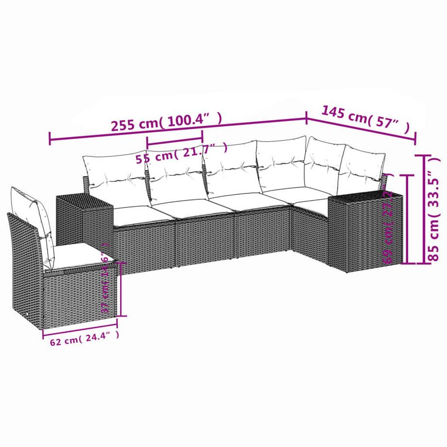 VidaXL Garten sofagarnitur poly-rattan  