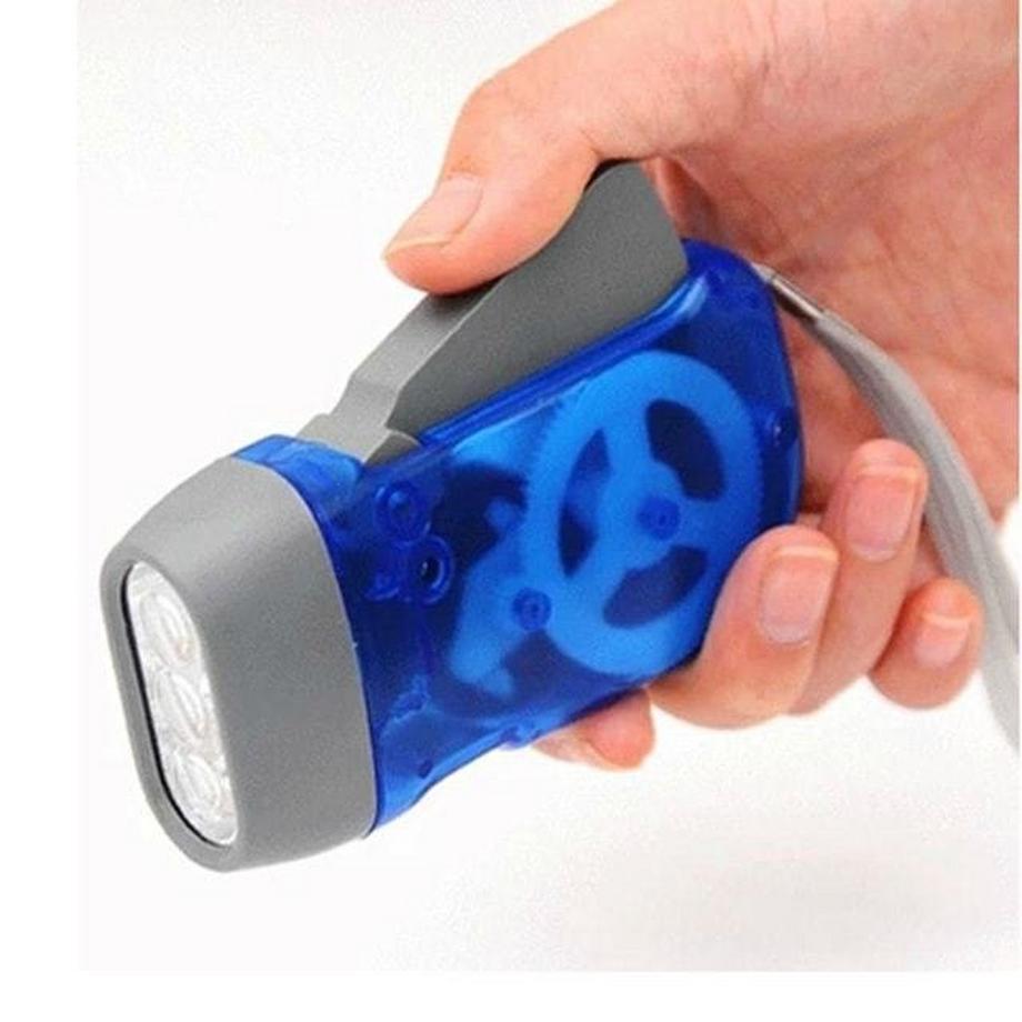 eStore  Handbetriebene LED-Taschenlampe - Blau 