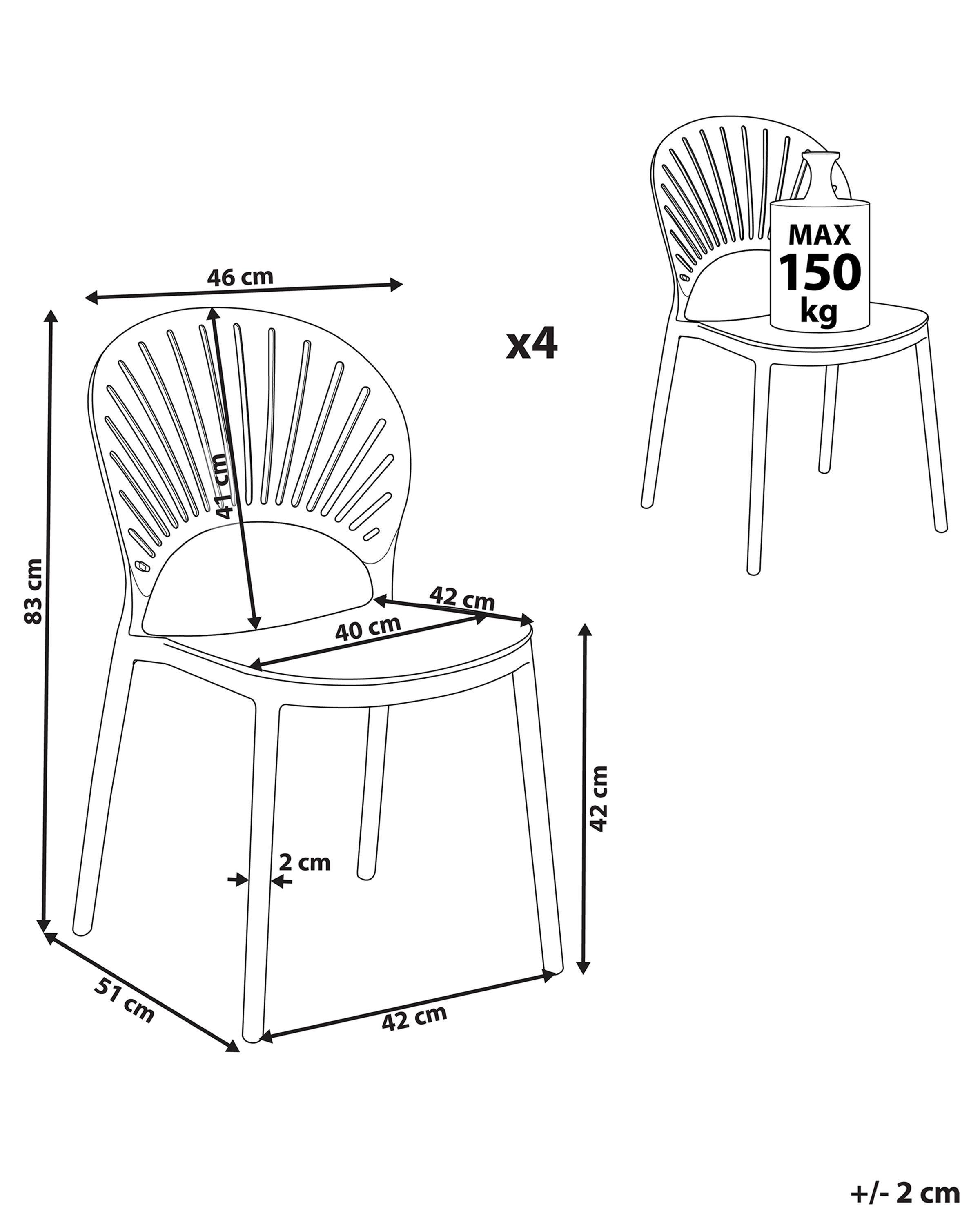 Beliani Lot de 4 chaises en Polypropylène Moderne OSTIA  