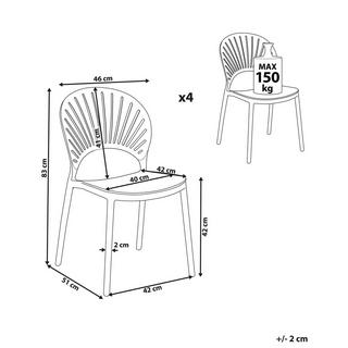 Beliani Lot de 4 chaises en Polypropylène Moderne OSTIA  