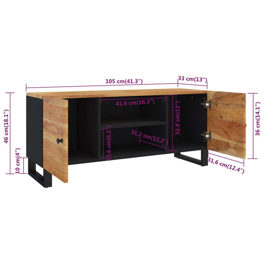 VidaXL Meuble tv bois d'acacia  