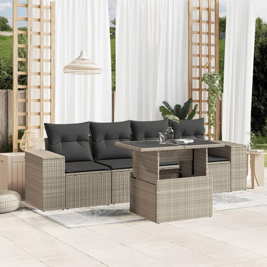 VidaXL set divano da giardino Polirattan  