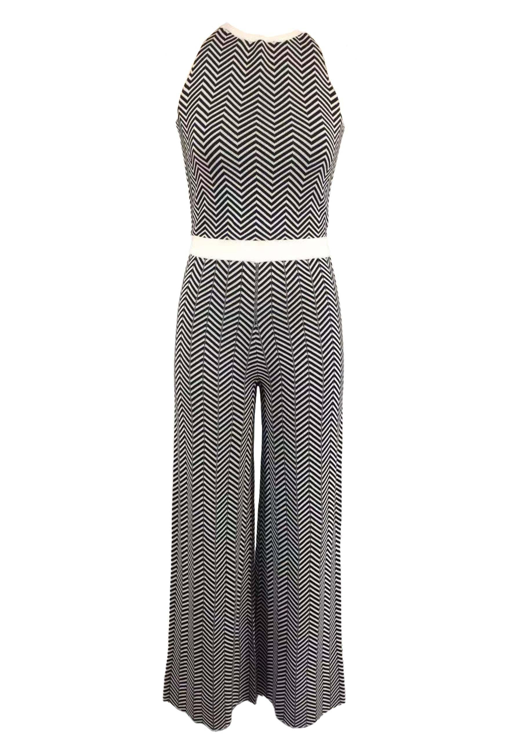 Image of Zweifarbiger Jumpsuit Aus Tencel-wollmischung Unisex Schwarz S