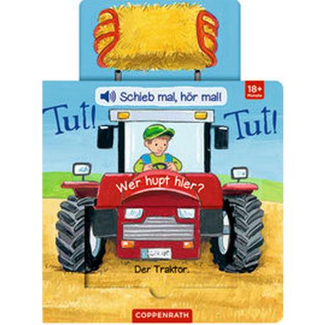 Schieb mal, hör mal!: Tut! Tut! Wer hupt hier? Flad, Antje (Illustrationen) Couverture rigide 