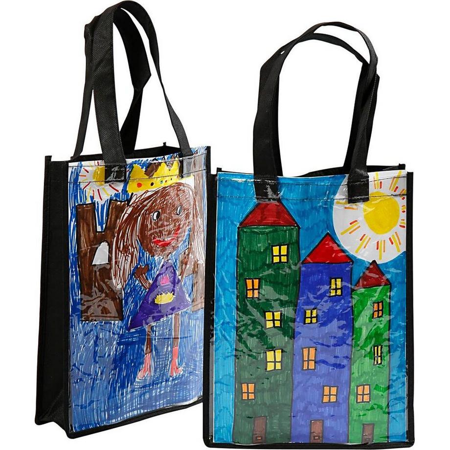 Creativ Company Borsa in tessuto non tessuto con inserto trasparente  