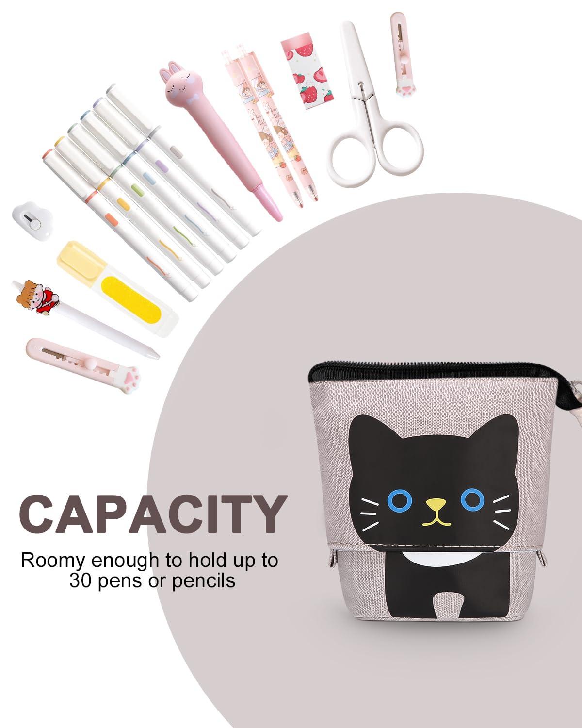 Only-bags.store Trousse à crayons zippée, trousse à crayons télescopique, trousse à crayons 2-en-1, adolescent  