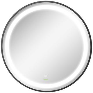 Northio  Specchio da bagno, specchio da bagno a LED Ø60 cm con 3 colori di luce, specchio da parete con funzione touch, funzione memory, IP44, nero 