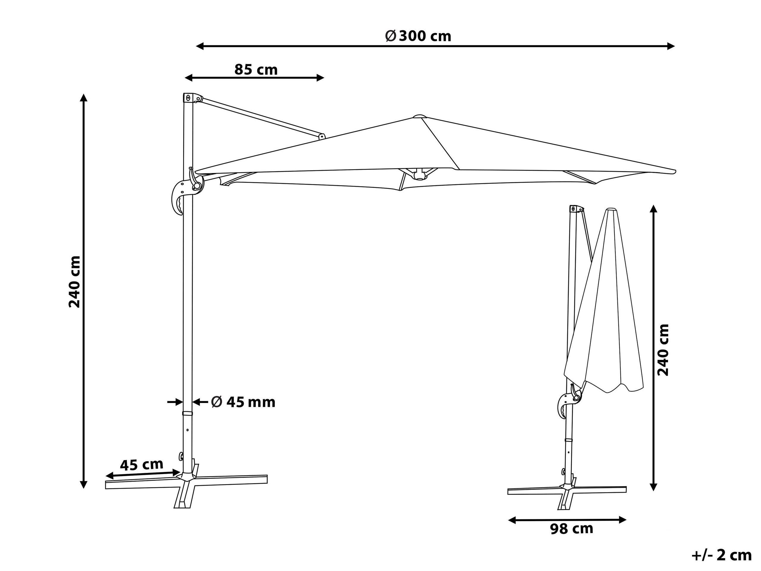 Beliani Parasol suspendu en Polyester SAVONA  