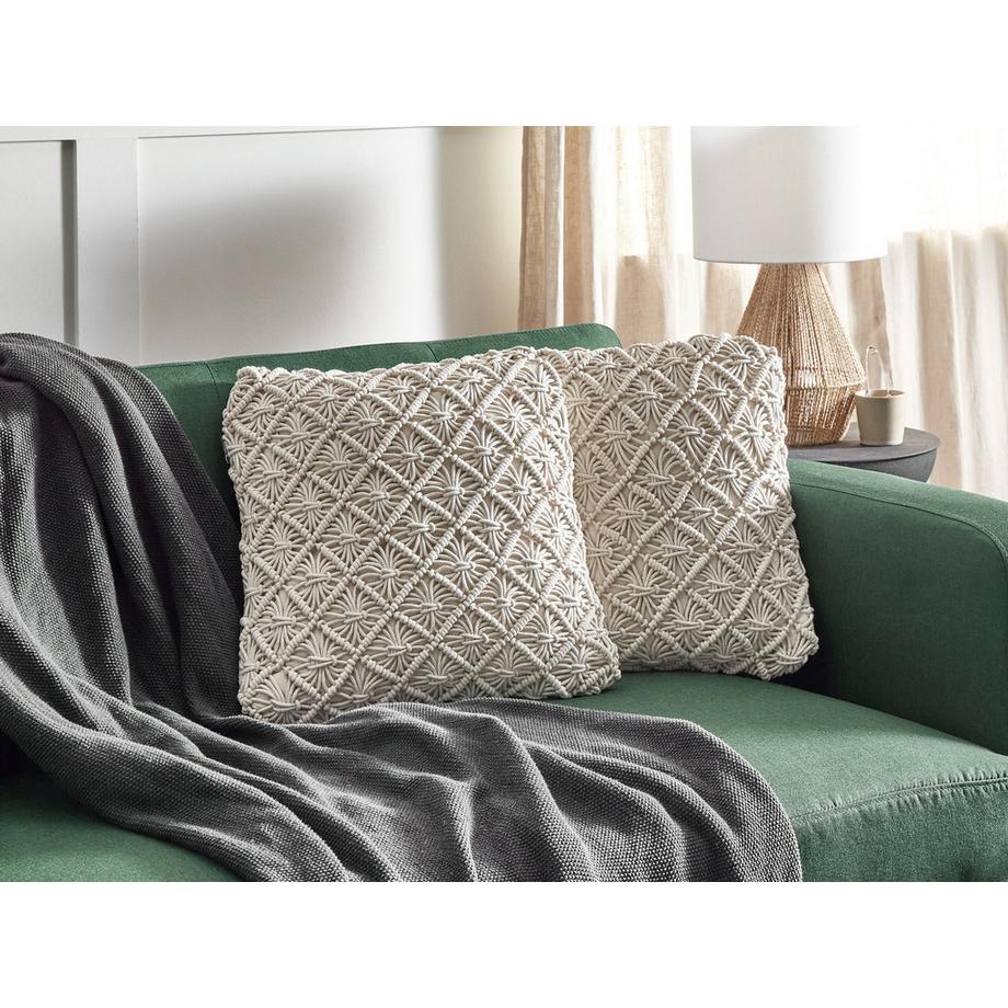 Beliani Lot de 2 coussins décoratifs en Coton  KIZKALESI  