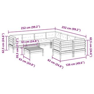 VidaXL Garten sofagarnitur kiefernholz  