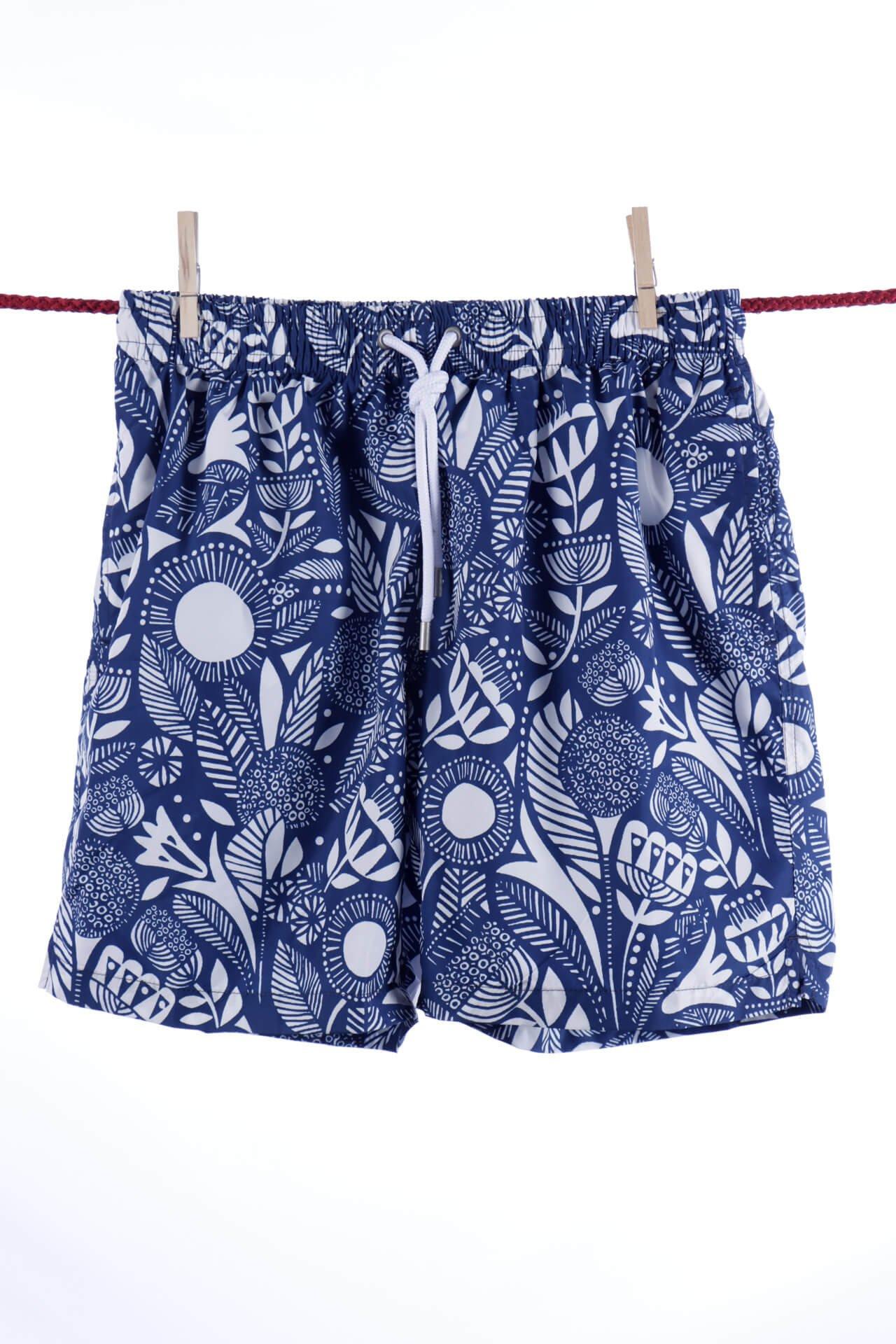 Image of Afrika-badeshorts - Monochromie - Ibiza-modell Herren Blau M