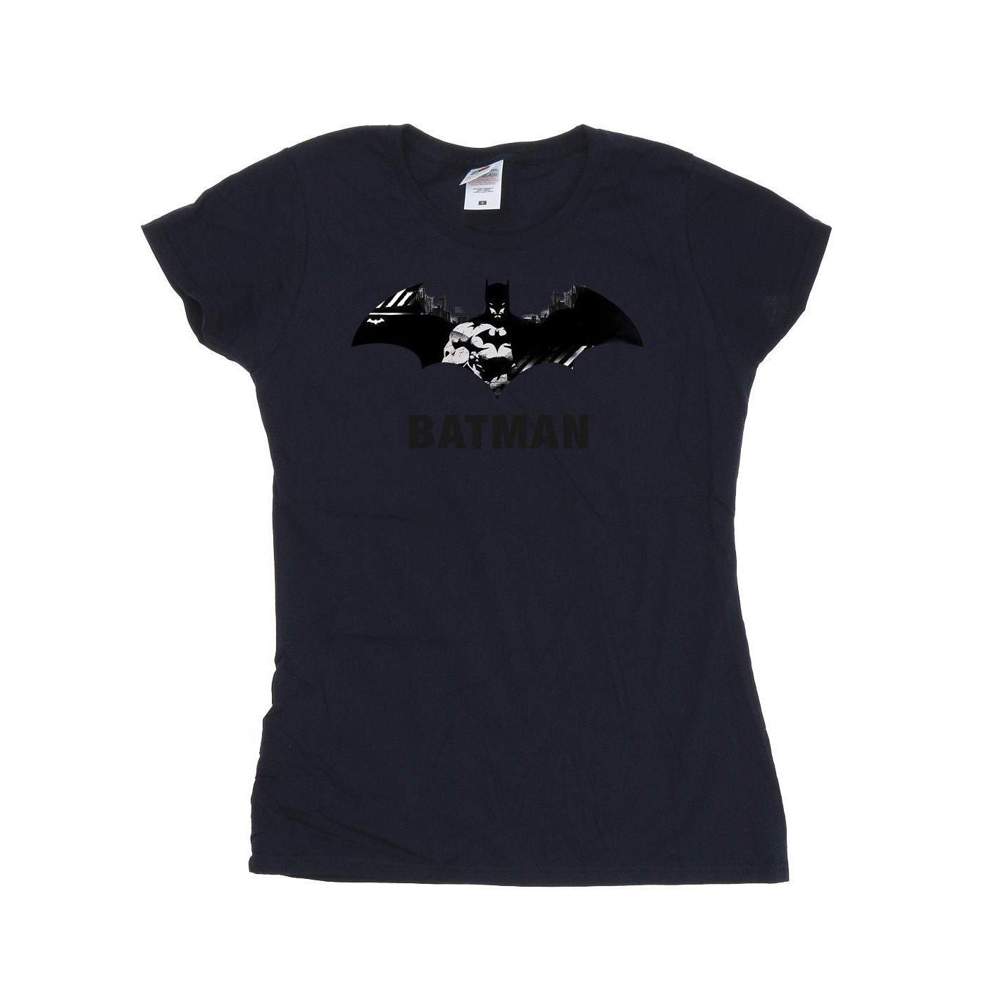 Image of Batman Black Stare Logo Tshirt Damen Marine M