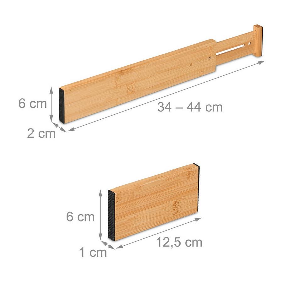 B2X Schubladeneinteilungen aus Bambus, 10-teilig  