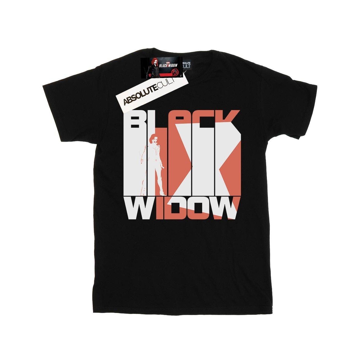 Image of Black Widow Movie Bars Logo Tshirt Herren Schwarz 4XL