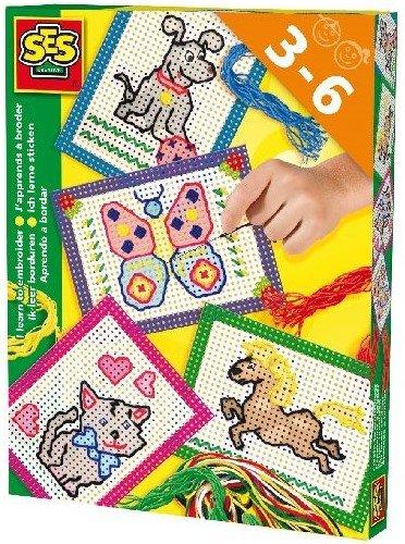 Image of SES 14838 Creative 643321 Lerne Sticken Kinder-bastelkit, Mehrfarbig Unisex Multicolor ONE SIZE