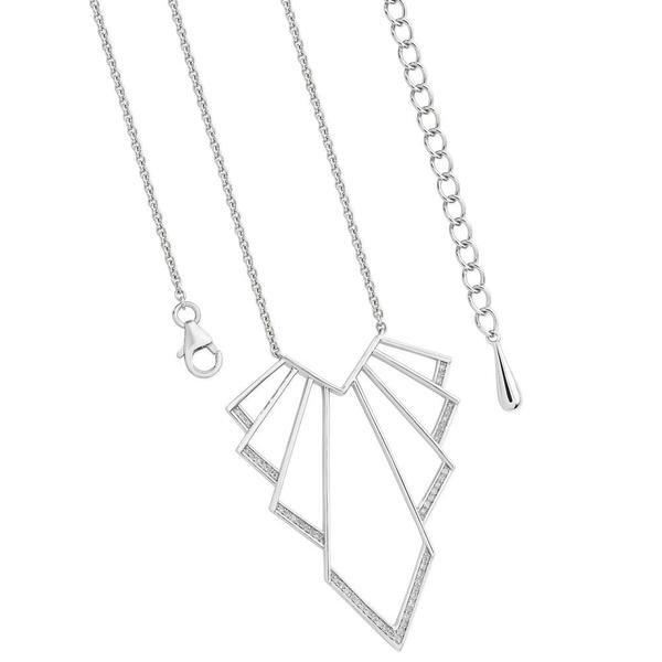 Image of Chrysler-art-deco-anhänger Damen Silber 40cm