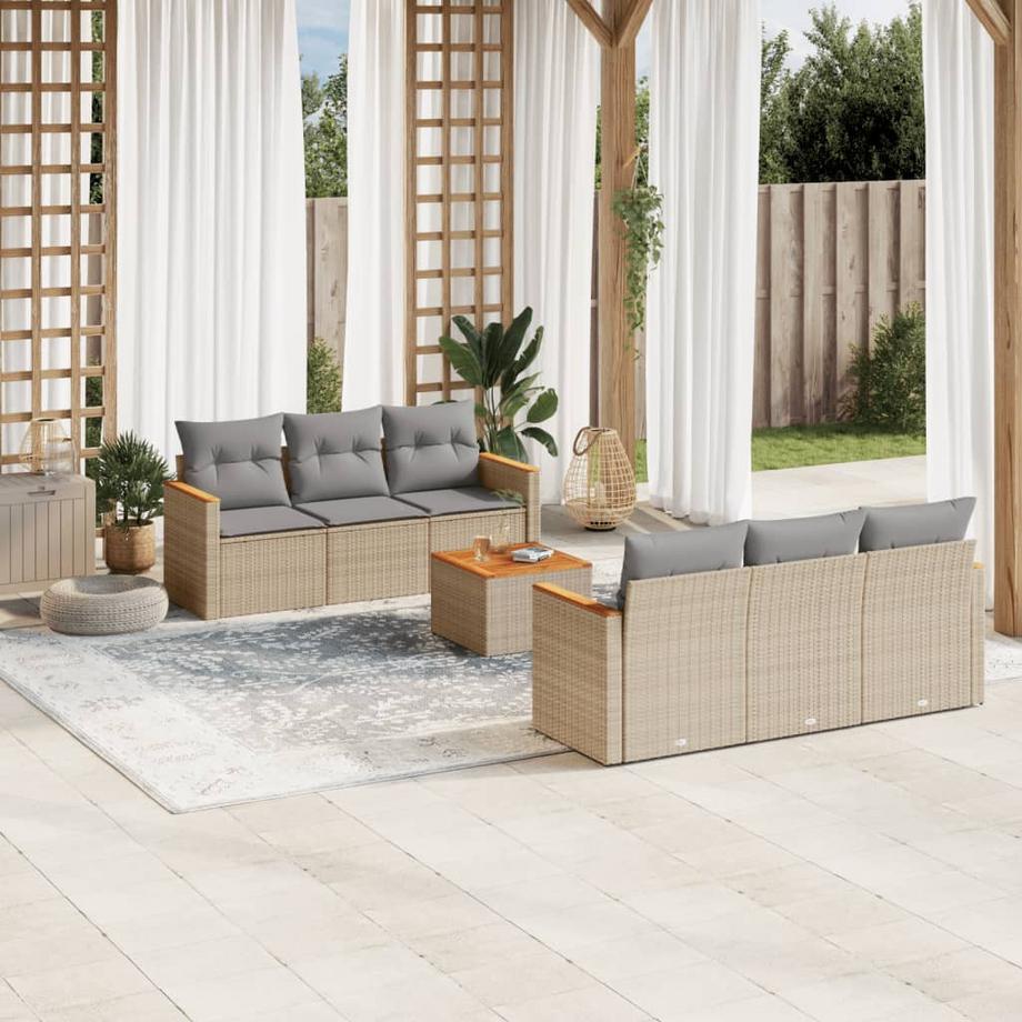 VidaXL Ensemble de canapés de jardin rotin synthétique  