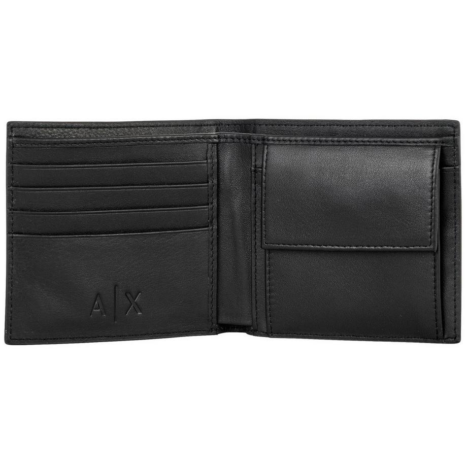 Armani Exchange Portefeuille Bifold en Cuir Lisse avec Pochette pour Pièces  