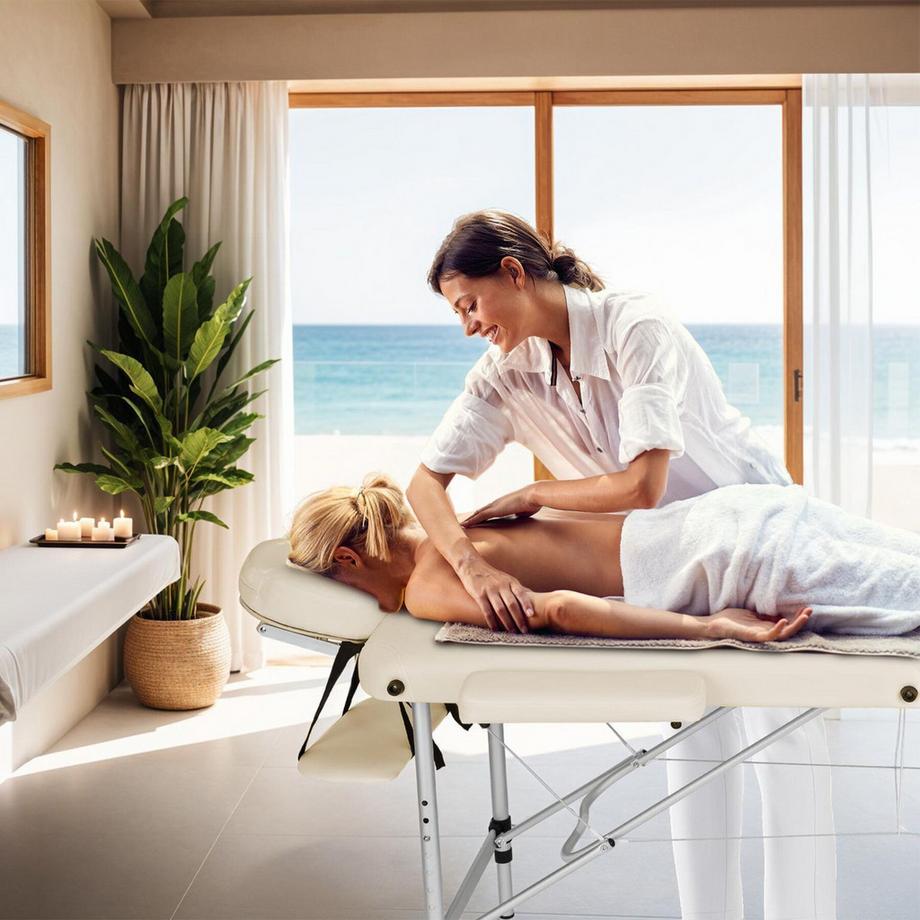 Tectake Table de massage 3 zones rembourrage 5 cm  180 x 61 x 68 cm  