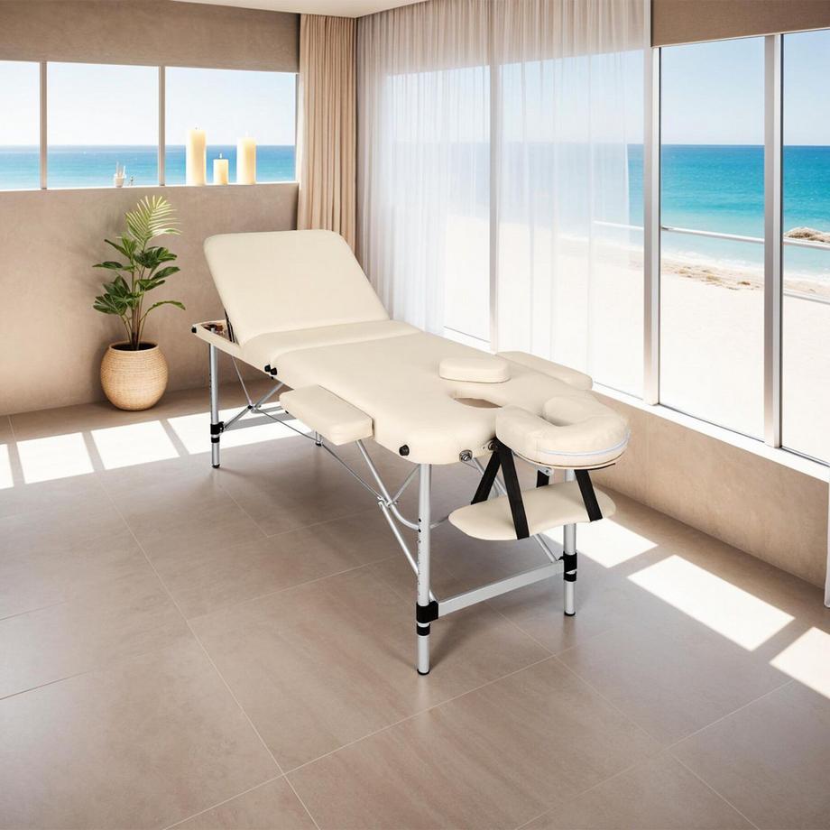 Tectake Table de massage 3 zones rembourrage 5 cm  180 x 61 x 68 cm  