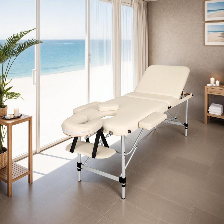 Tectake Table de massage 3 zones rembourrage 5 cm  180 x 61 x 68 cm  