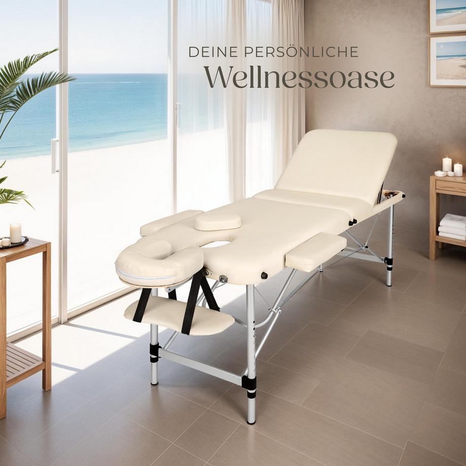 Tectake Table de massage 3 zones rembourrage 5 cm  180 x 61 x 68 cm  