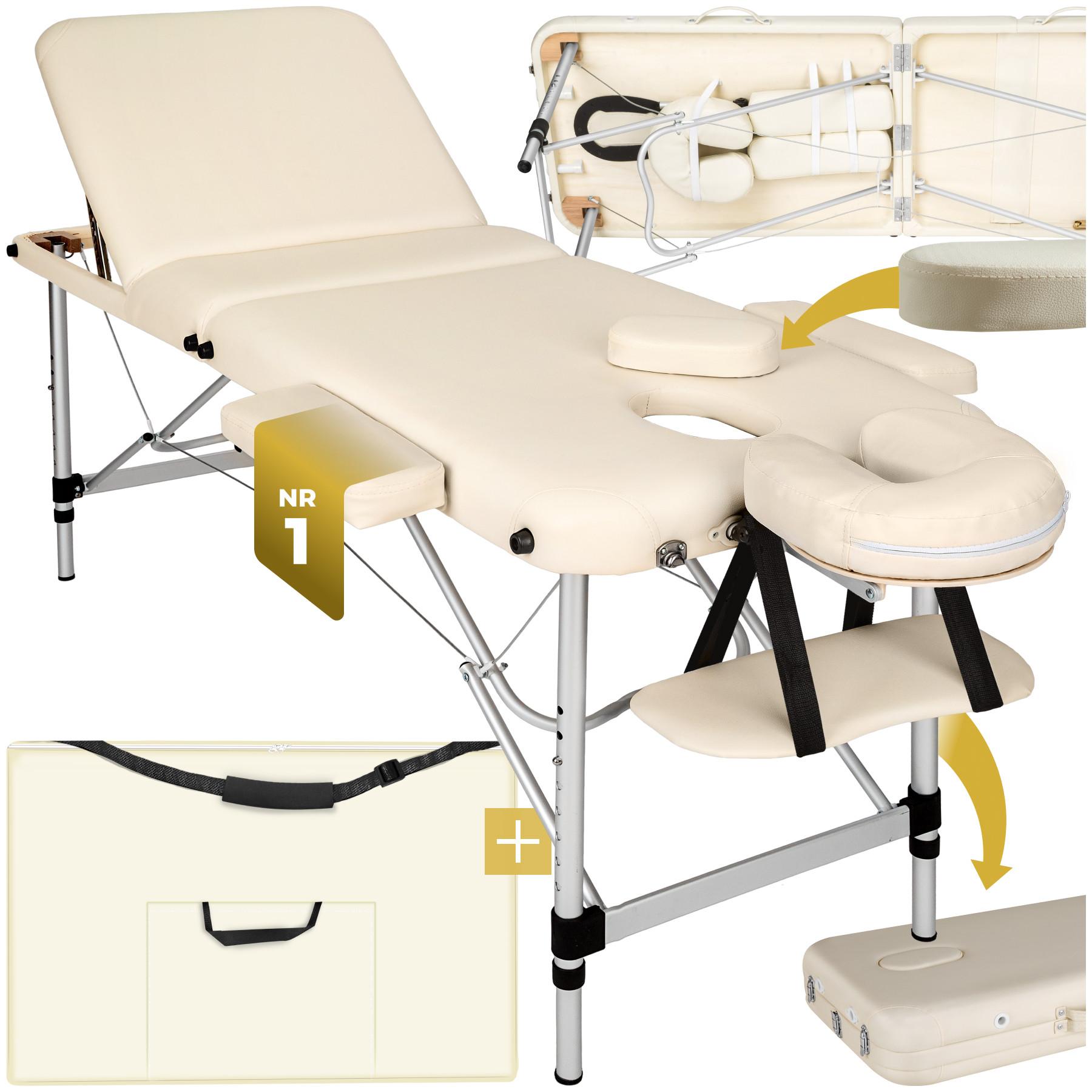 Image of 3 Zonen Massageliege Mit 5cm Polsterung Und Aluminiumgestell Unisex Beige ONE SIZE
