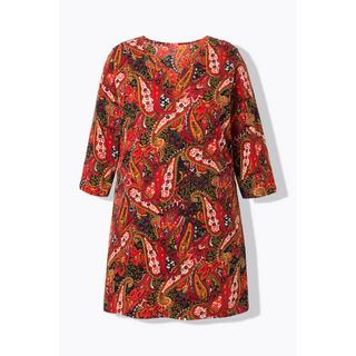 Ulla Popken Longshirt Paisley Linea A Scollo Tunica Manica 3/4  