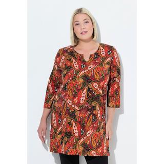 Ulla Popken Longshirt Paisley Linea A Scollo Tunica Manica 3/4  