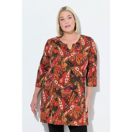 Ulla Popken Longshirt Paisley Linea A Scollo Tunica Manica 3/4  