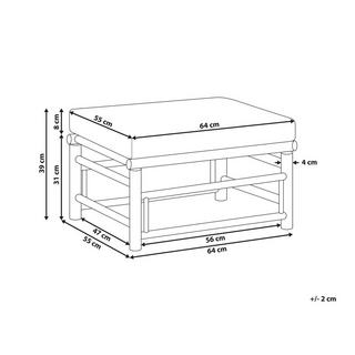 Beliani Garten Ottomane aus Bambusholz Boho CERRETO  