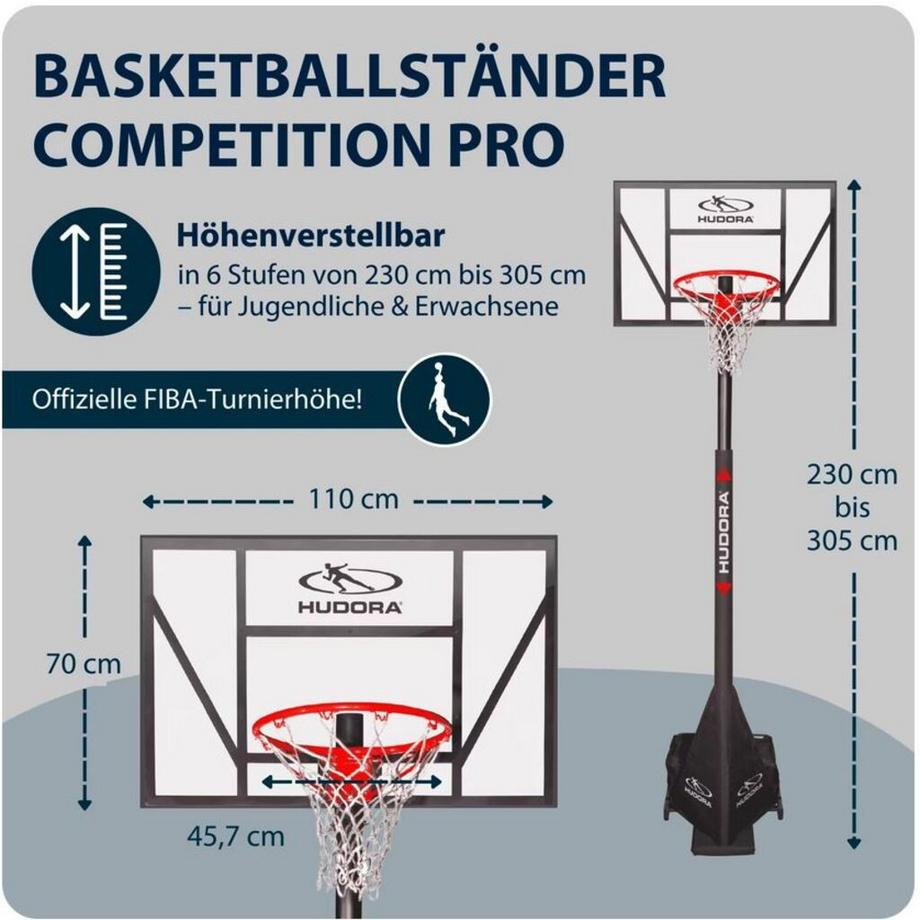 HUDORA  Support de basket-ball  Competition Pro 
