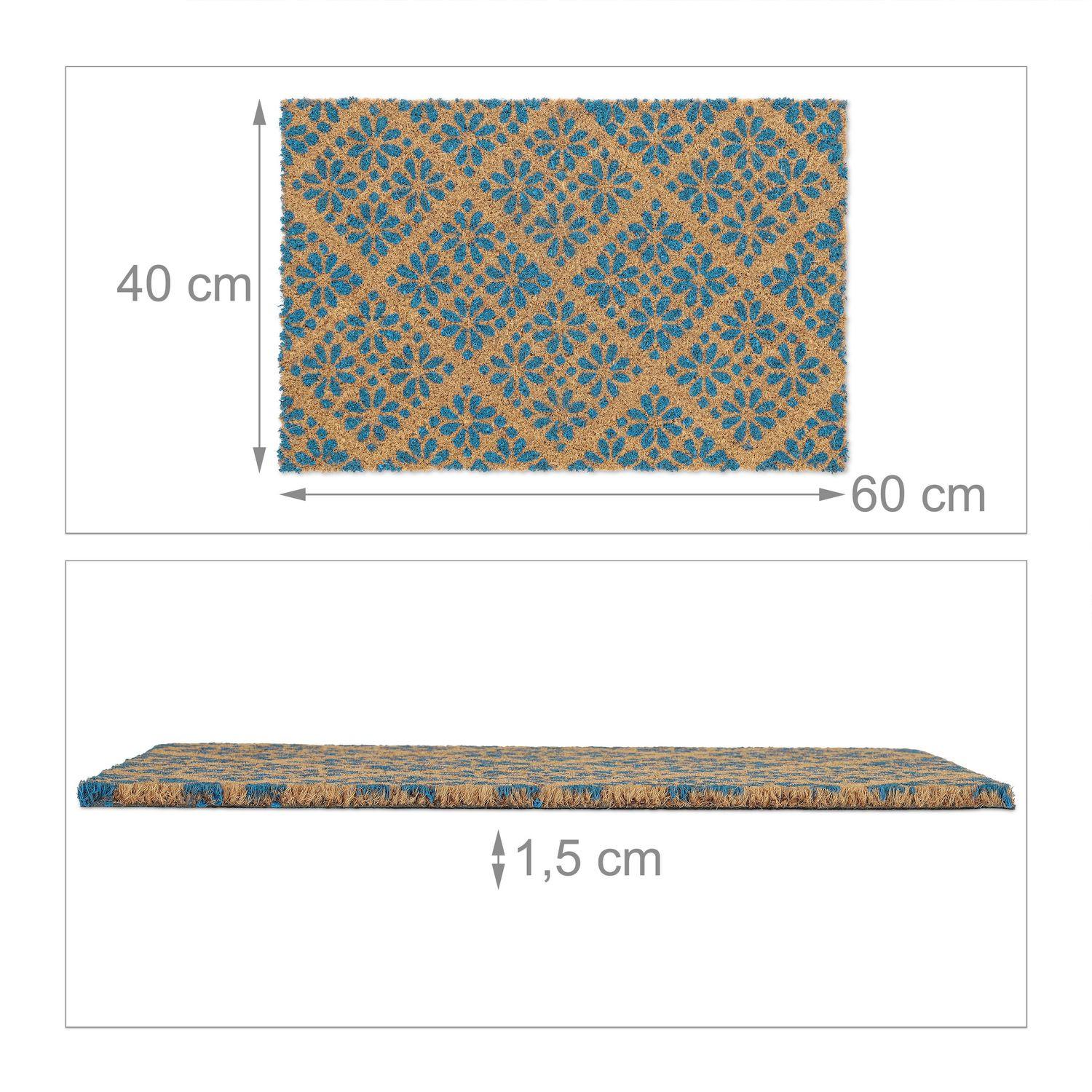 Northio Zerbino in fibra di cocco con motivo floreale  