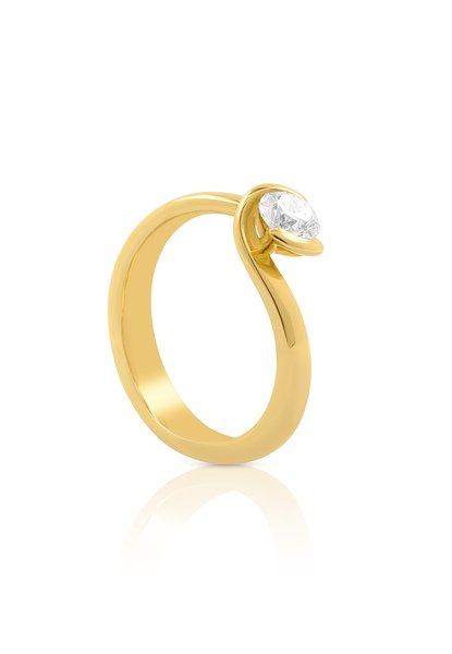 Image of Solitaire Ring Diamant 0.50ct. Gelbgold 750 Damen Gelbgold 56