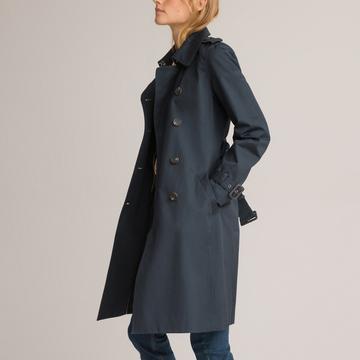 Langer Trenchcoat mit Knopfverschluss