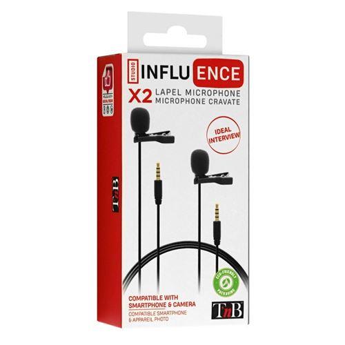 T'nB  Pack de 2 microphones cravate T'n'b Influence Noir 