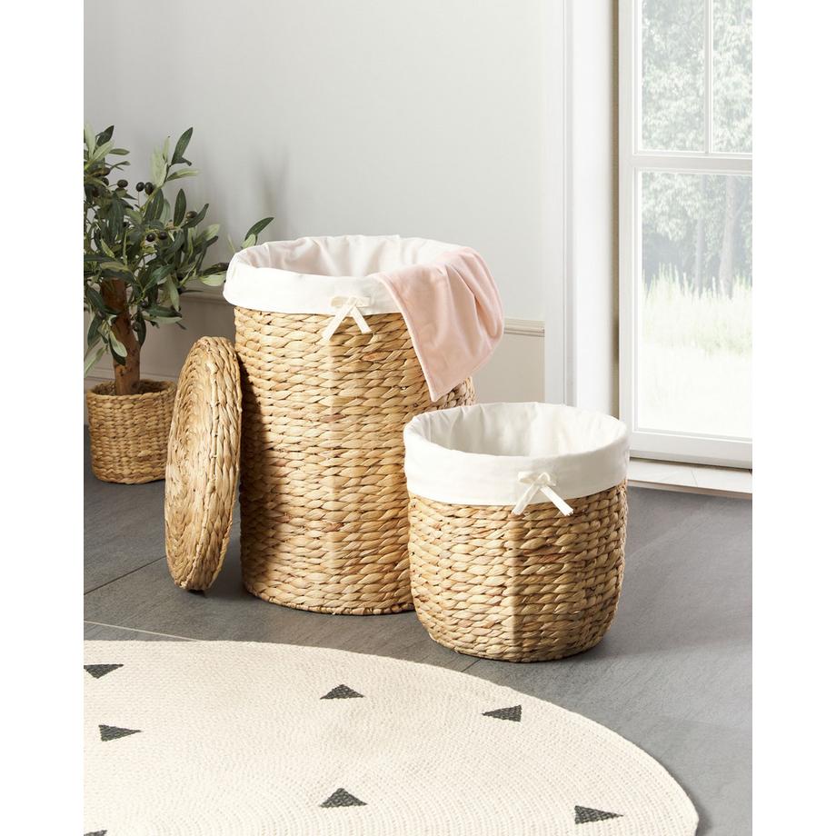 Beliani Aufbewahrungskorb 2er Set aus Wasserhyazinthe Boho DANANG  