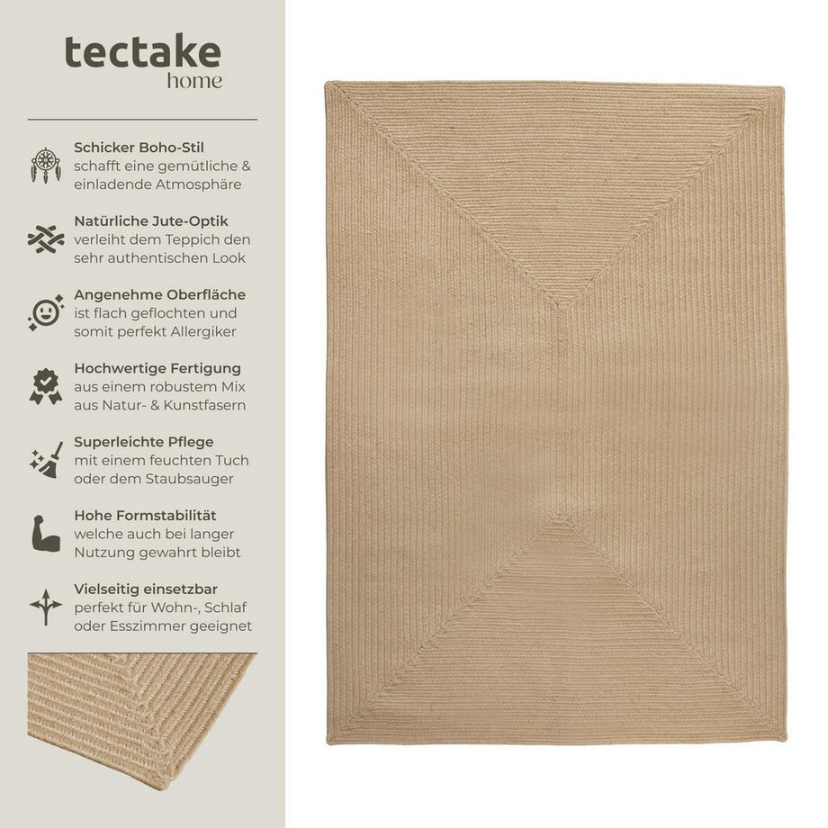 Tectake Tappeto intrecciato Vibe Diverse misure  