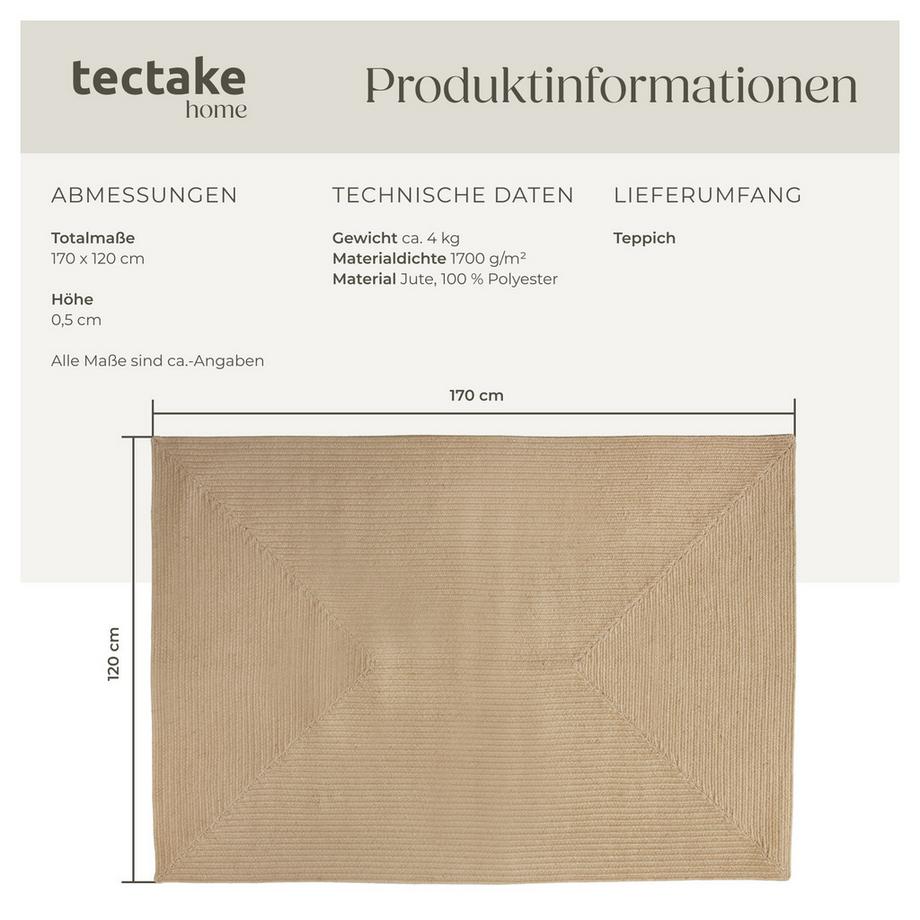 Tectake Tappeto intrecciato Vibe Diverse misure  