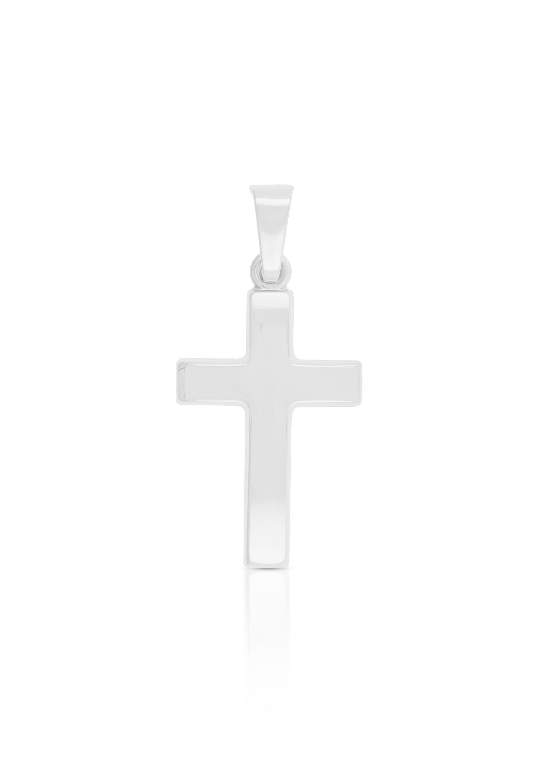 MUAU Schmuck  Pendentif croix en or blanc 750, 25x12mm 