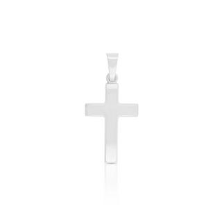 MUAU Schmuck  Pendentif croix en or blanc 750, 25x12mm 